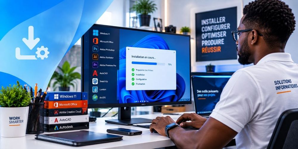 Installation de logiciels professionnels sur un poste de travail